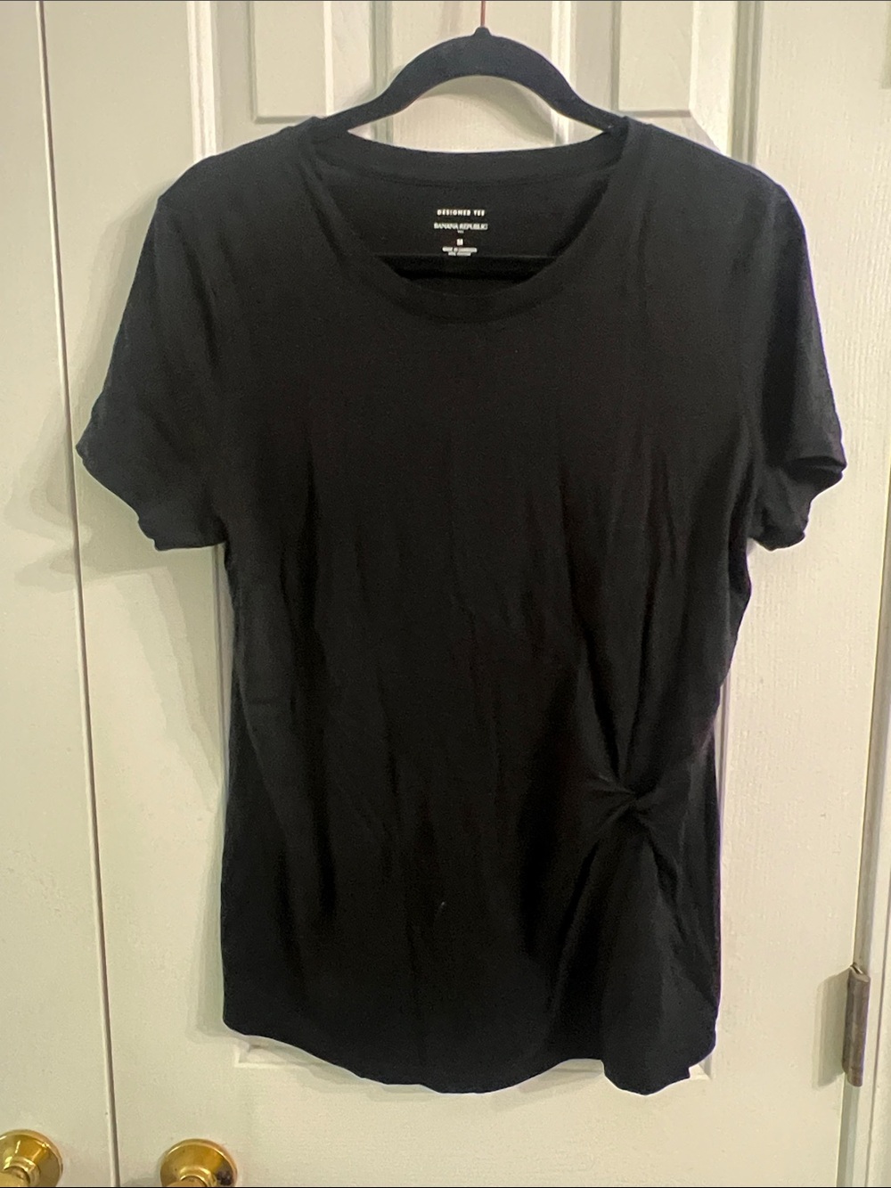 Banana Republic Black Twist-Side Short Sleeve Tee